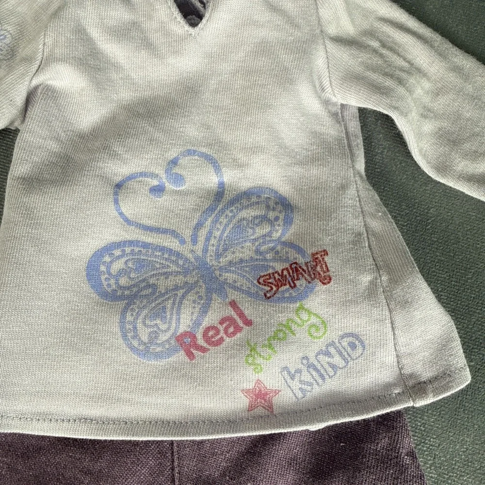 American Girl Doll 2011 Real Me Meet Outfit Shirt & Purple Denim Capri Pants‎